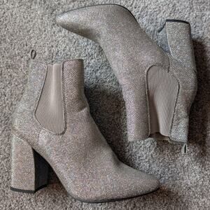 Grey Sparkle Eras Tour Glitter Boots "Tori" Boots by Sugar